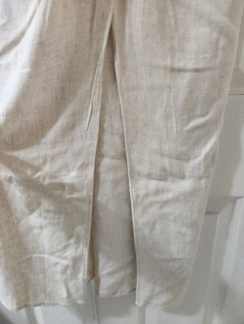 HYFVE Beige Side-Tie Linen-Blend Pencil Skirt